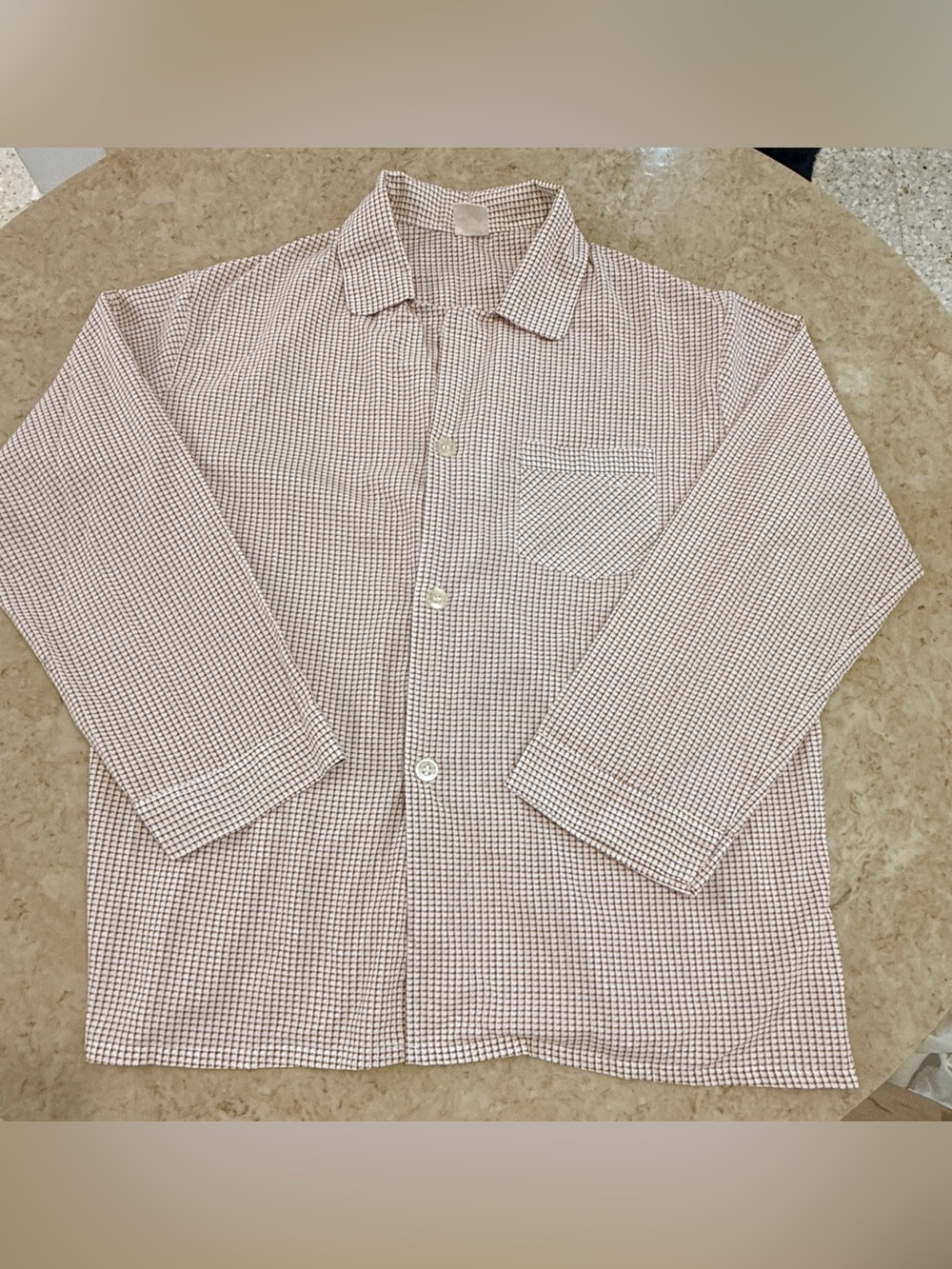 VTG 70s Sears Perma-Prest Houndstooth Pajama Shirt / Overshirt Size Large